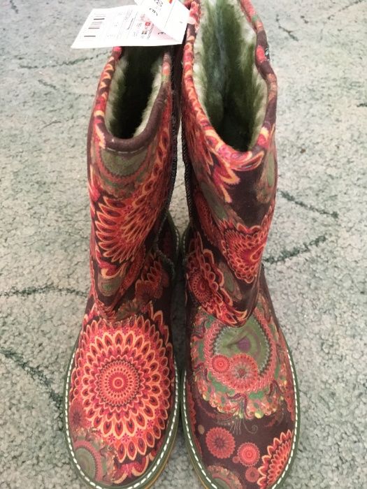 Нови ботуши Desigual 36 с етикет идея за подарък розово зелено