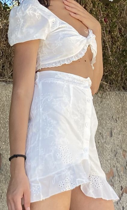 Памучен бял сет от Италия