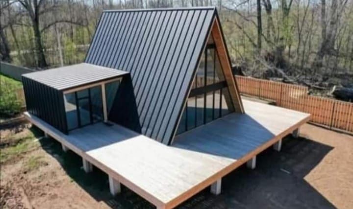 Confectionam case modulare pe structură metalică,  cabane A frame