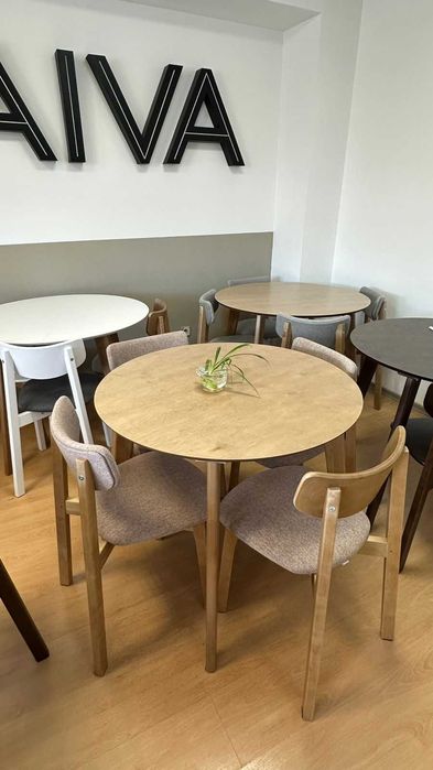 НОВЫЙ  КРУГЛЫЙ деревянный стол 90 см со скидкой!