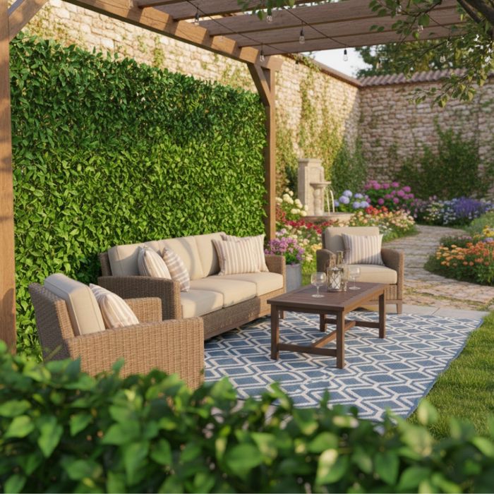 Ограда от зелени листа - панел за уединение с реалистичен вид 3 x 0,5м