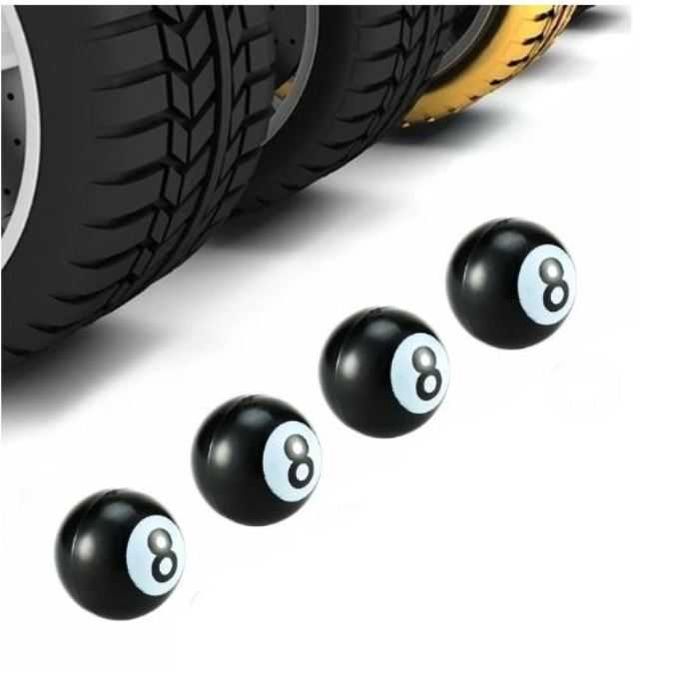 Капачета за винтил, стил Билярдна топка, Осмица, 4 броя/к-т