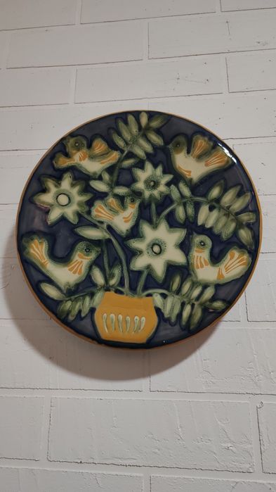 Редкий большой декоративный тарелка фаянс