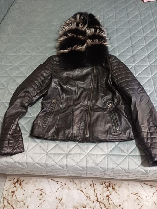 Яке с естествени кожа и пух