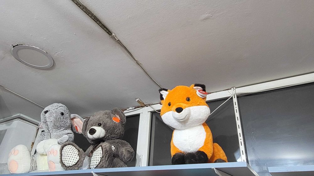 Плюшени играчки различни животни и модели легнало Коте Сиво 50см