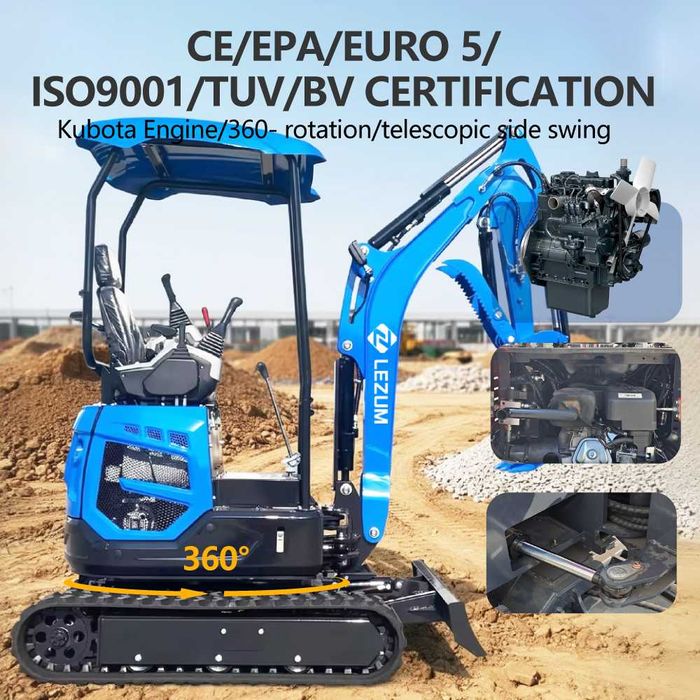 LEZUM DY18 Mini excavator chinezesc nou, vânzare directă din fabrică.