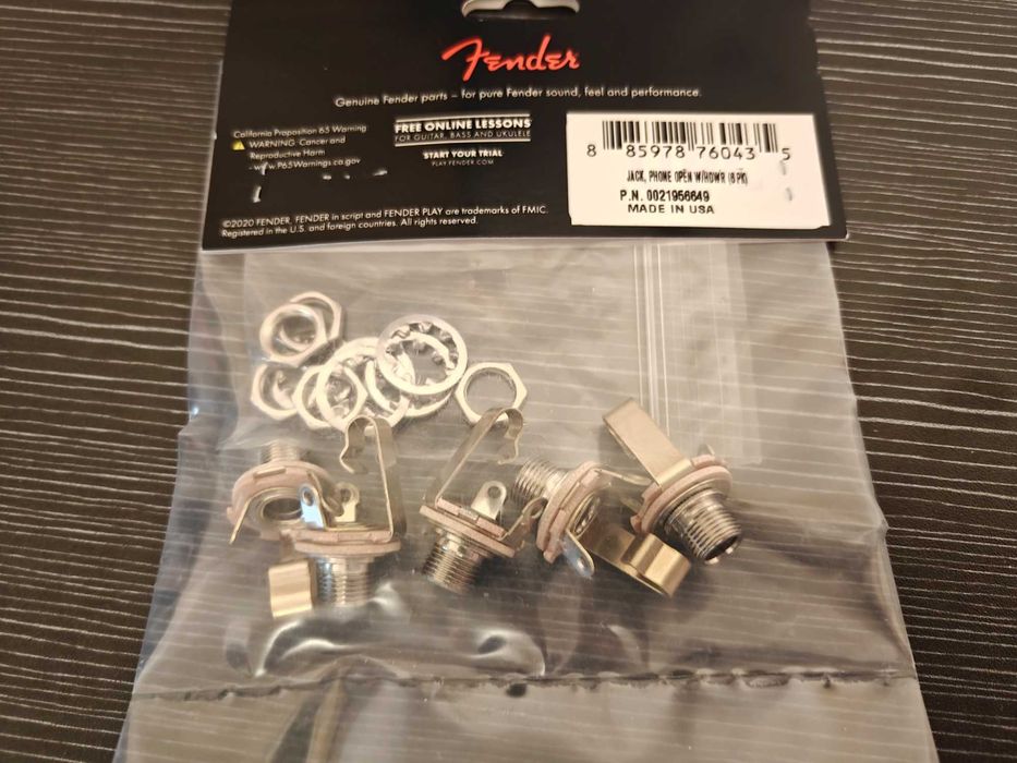 Mufa Fender chitara 1/4" 2-Conductor Guitar Output Jack 5-pack