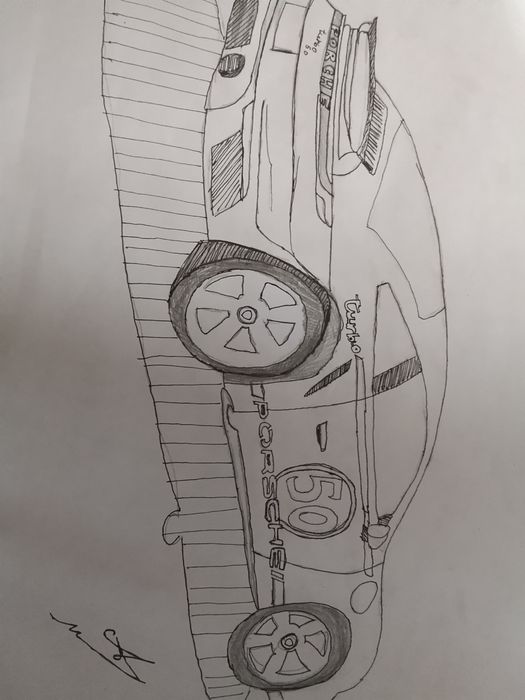 2000тг Рисунок Порше 911