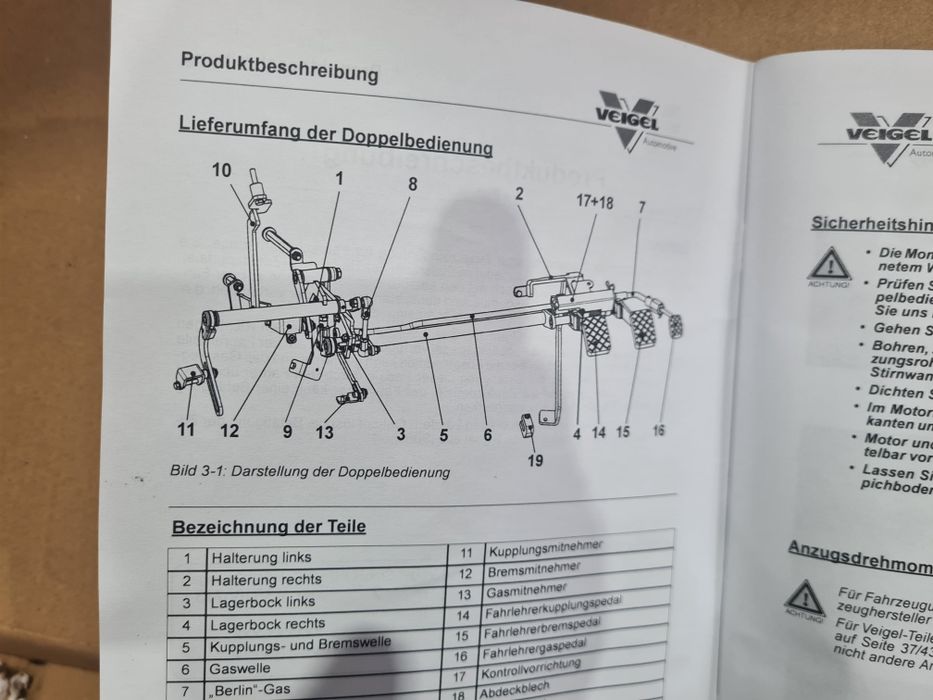 Dublă comandă auto VEIGEL – pedale instructor (școală de șoferi)