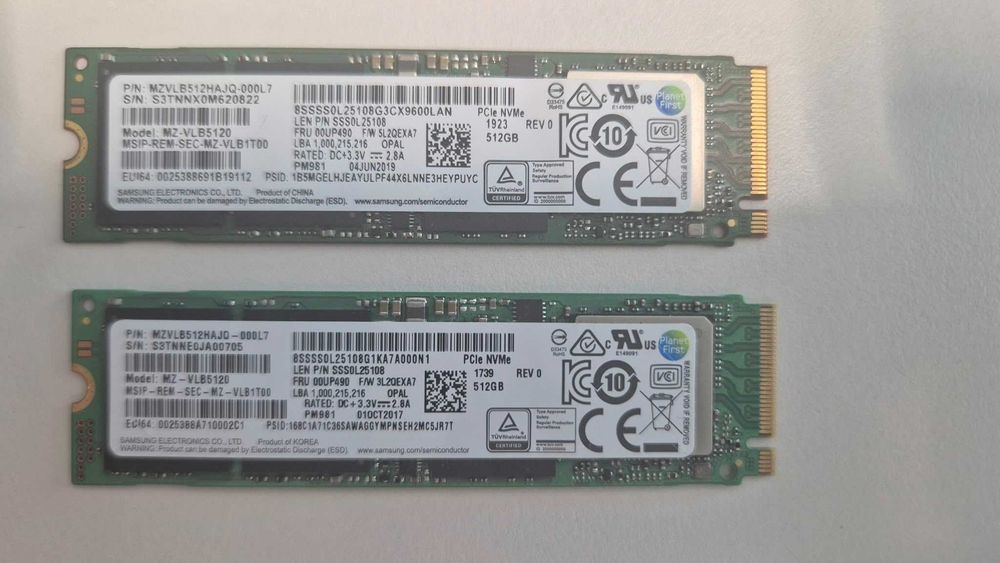 2 x SSD SAmsung NVMe M2 512GB MZVLB512HBJQ-000L7