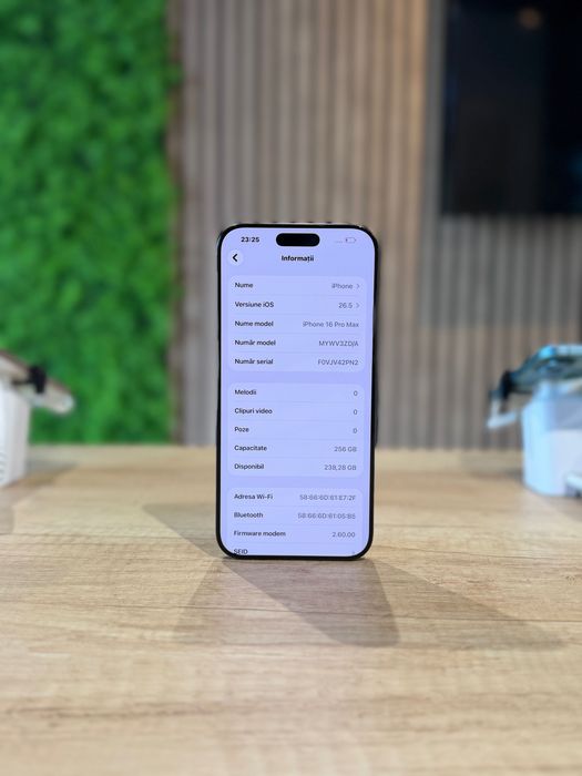 **ATSGSM.RO** iPhone 16 Pro Max 256Gb Black/Baterie97%/Garantie 12 luni