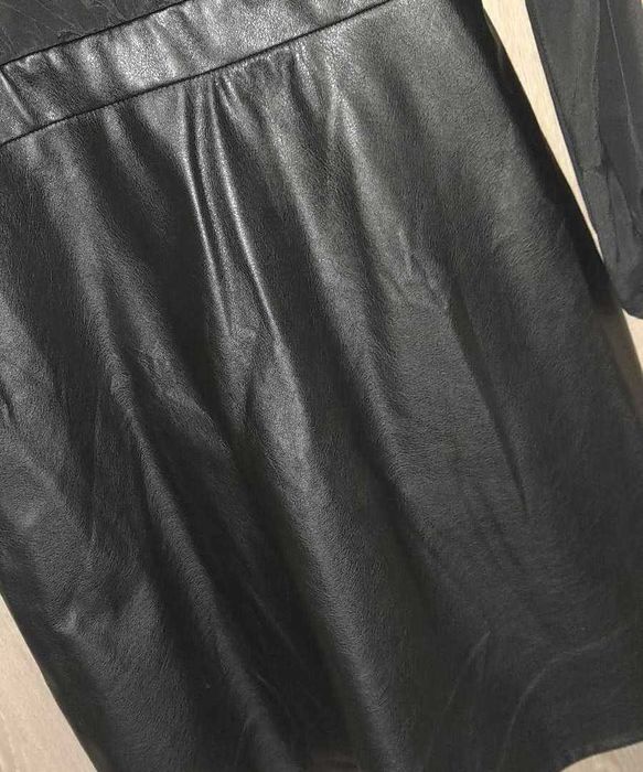 Rochie eleganta / imitatie de piele & voal