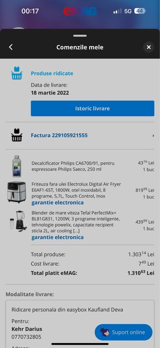 Airfrayer Electrolux, recipient 5,4 l folosita putin