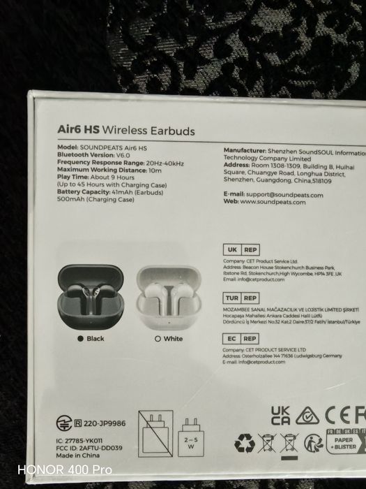 Soundpeats Air6 HS hi res Ldac чисто нови