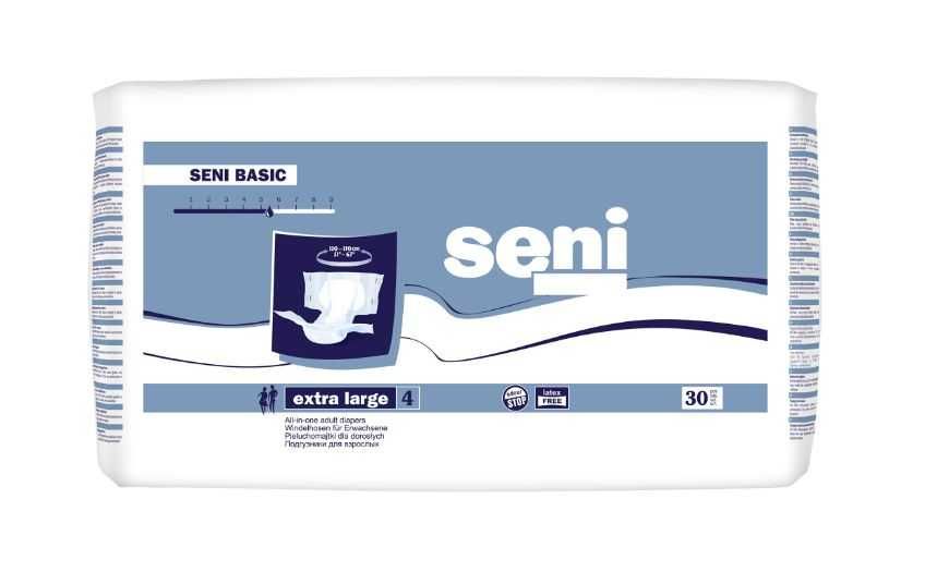 Scutece pentru adulti Seni Basic, XL - Extra Large 4, 30 Bucati