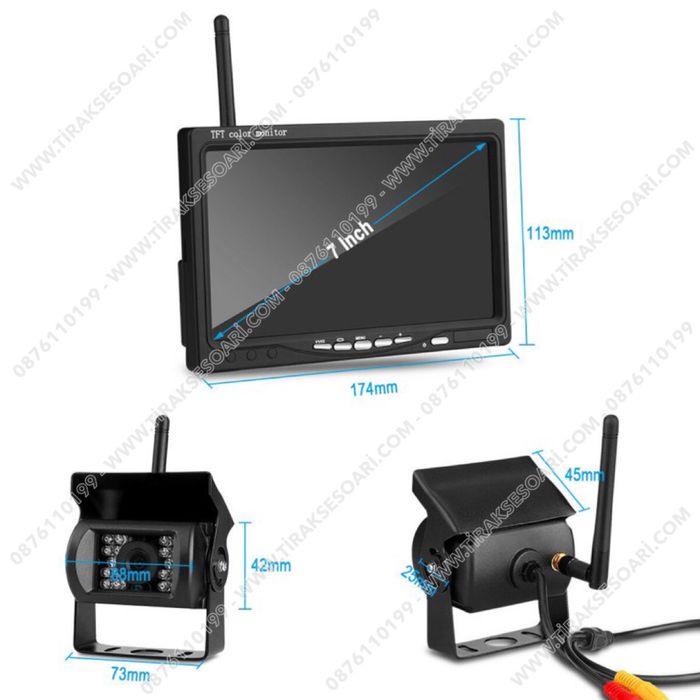 Безжична система за задно виждане за камиони + 2 камери за задно