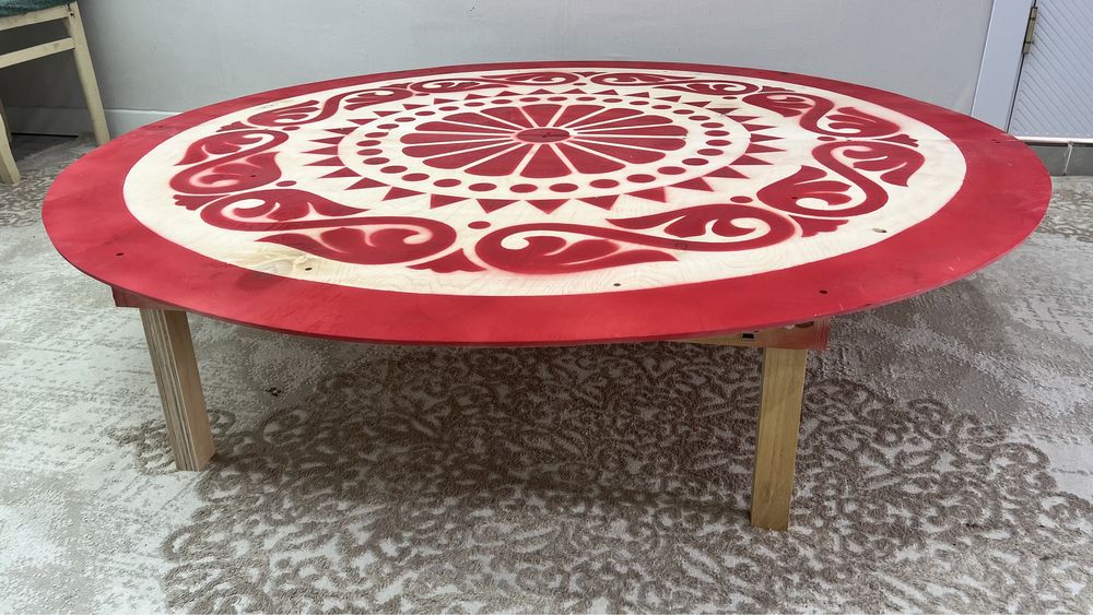 Жиналмалы дөңгелек жер стол