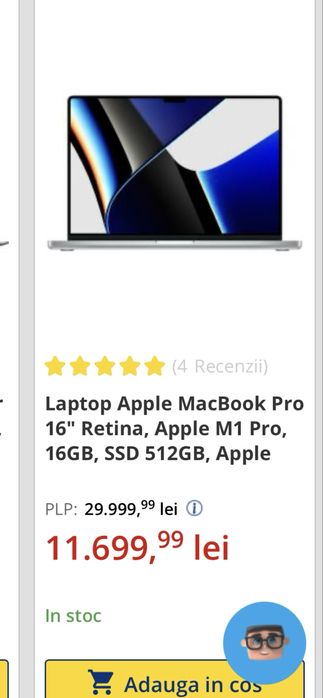 Macbook Pro M1 Pro, 16GB RAM 512GB