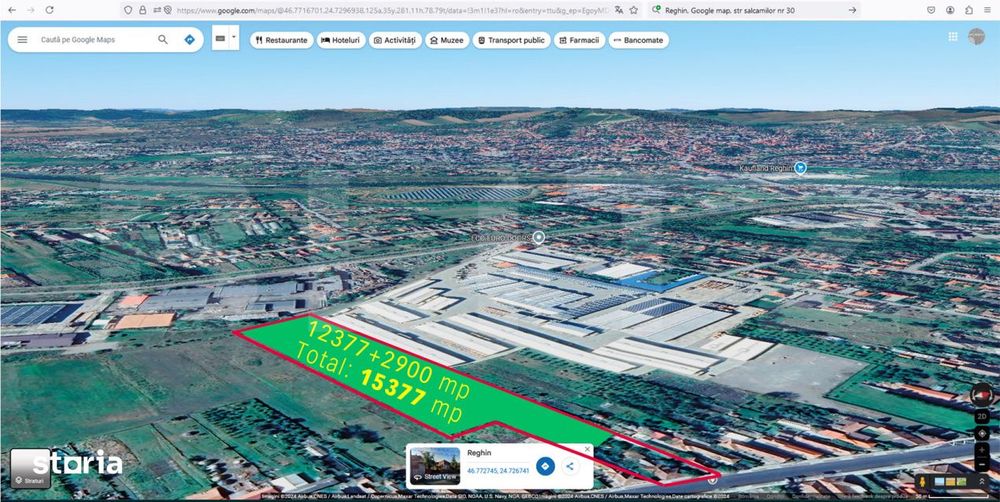 Teren intravilan generos + 2 case – 15.277 mp, front 30 m, multiple