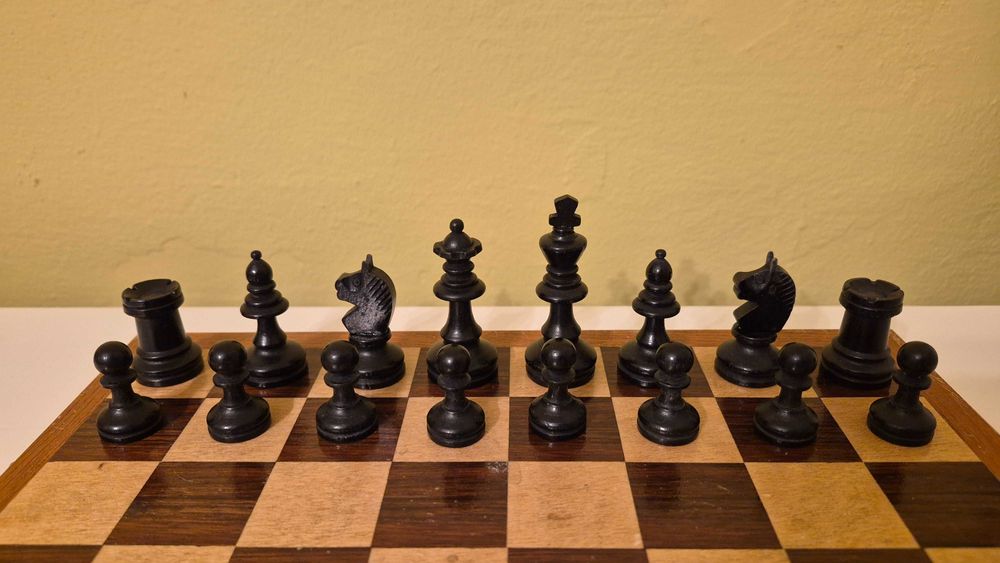 Set tabla joc sah set lemn retro vintage colectie piese premium IQ PRO