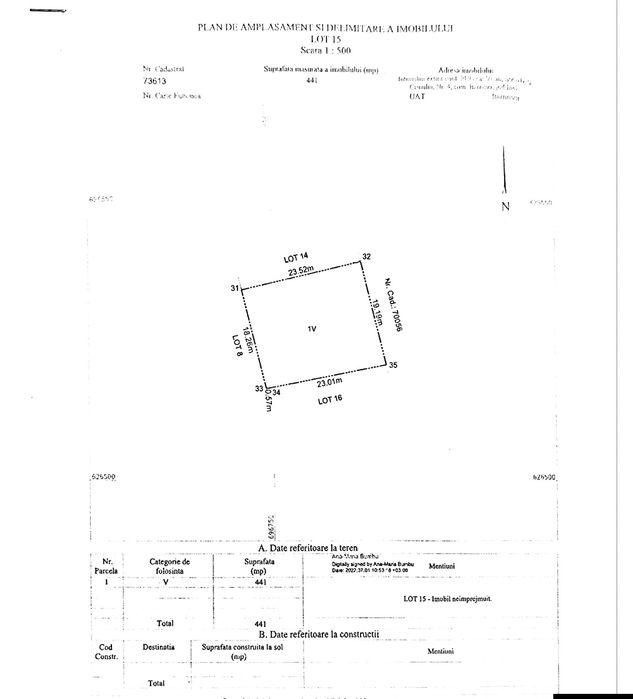 Teren intravilan de vânzare Hlincea-Visani