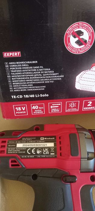 Einhell TE-CD 18/40 Li cu acumulator de 2,5 Ah, incarcator rapid. Noua