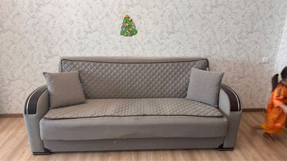 Диван раскладной, 2 кресла б/у + Матрац б/у