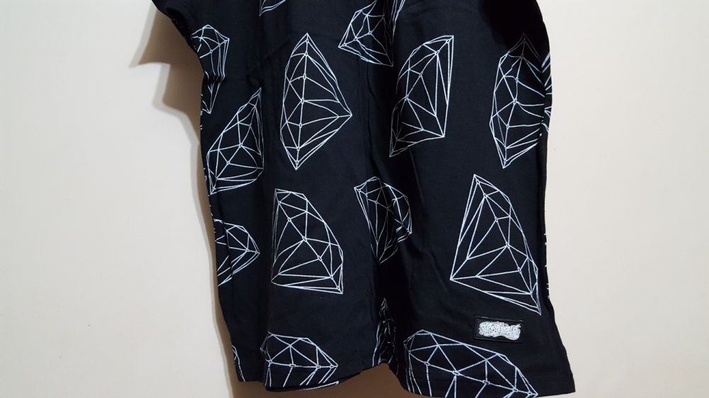 Tricou vara 2026 Diamond negru unicat XXL rap hip hop urban wear NOU!