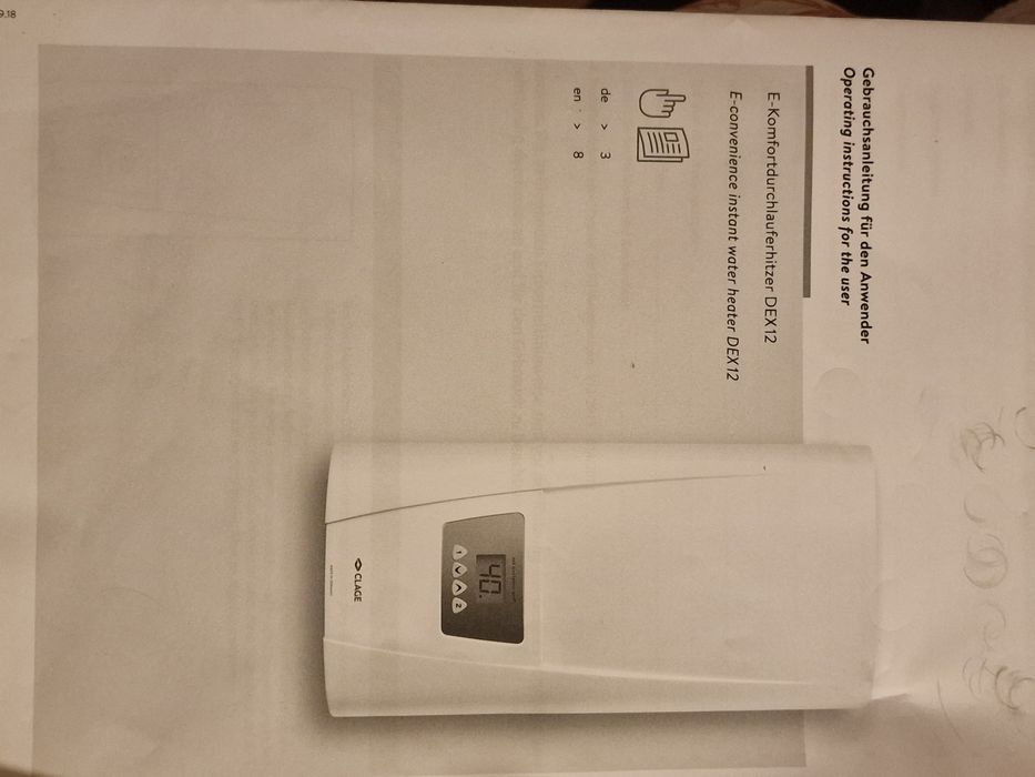 Проточен бойлер  CLAGE DEX 12