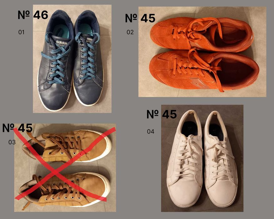 Мъжки маратонки и кецове – Adidas, Lotto, H&M, № 45–46