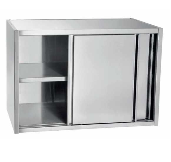 Шкаф навесной купе 2-х дверный из нержавеющей стали