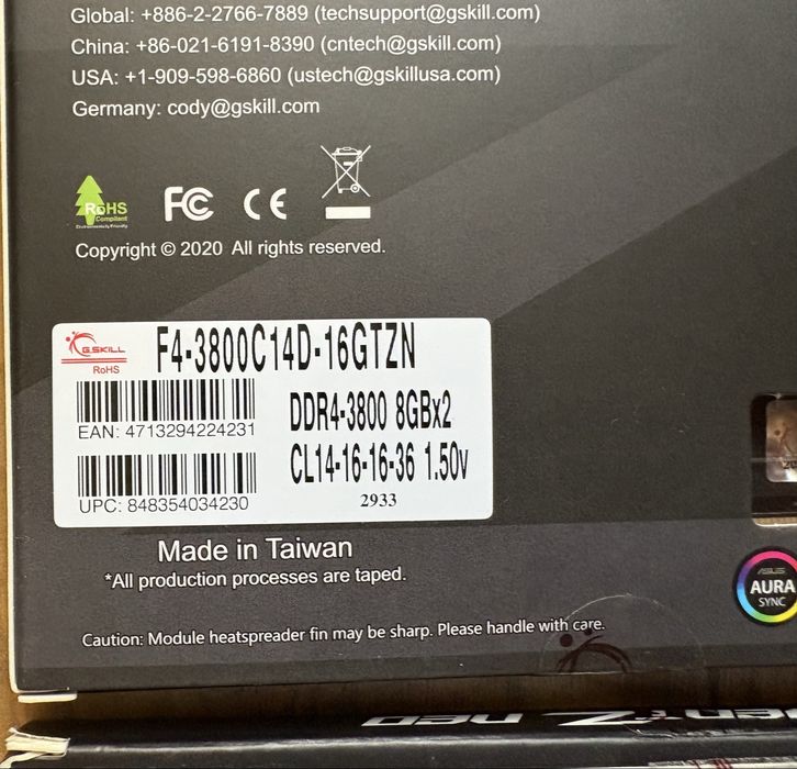 G.SKILL Trident Z Neo DDR4 3800 MHz CL14 !!!