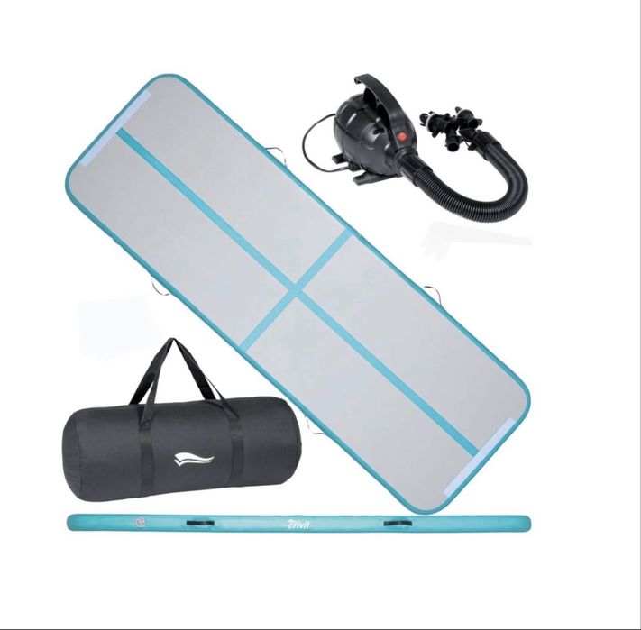 Saltea Gimnastica Gonflabila CRIVIT 300x100cm cu Pompa Electrica