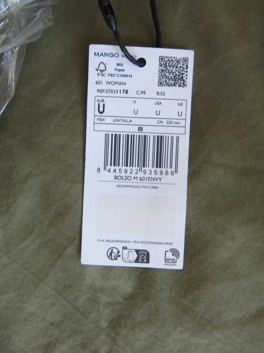 Дамска чанта през рамо Mango Envy, черен цвят