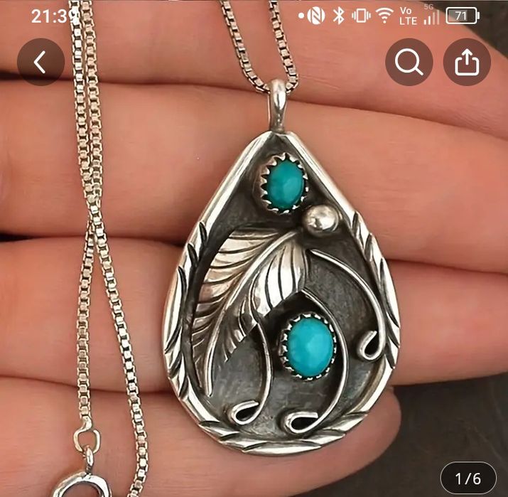 Пъстър комплект-Обеци Плюс Колие Комплект бижута в бохо стил, изработе