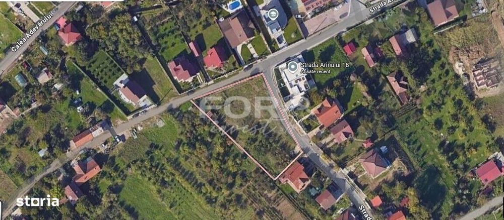 Teren intravilan de vanzare 850mp, strada Arinului