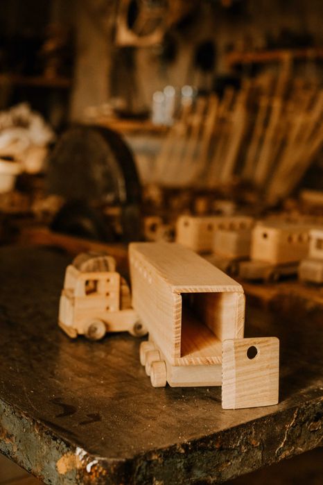 Tir din lemn, jucarie pentru copii