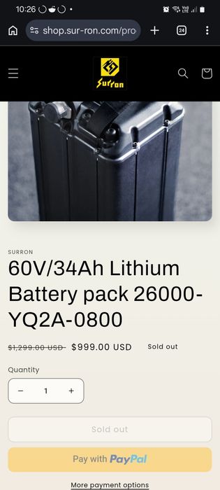 SurRon Light Bee X батерия 34ah / 60v