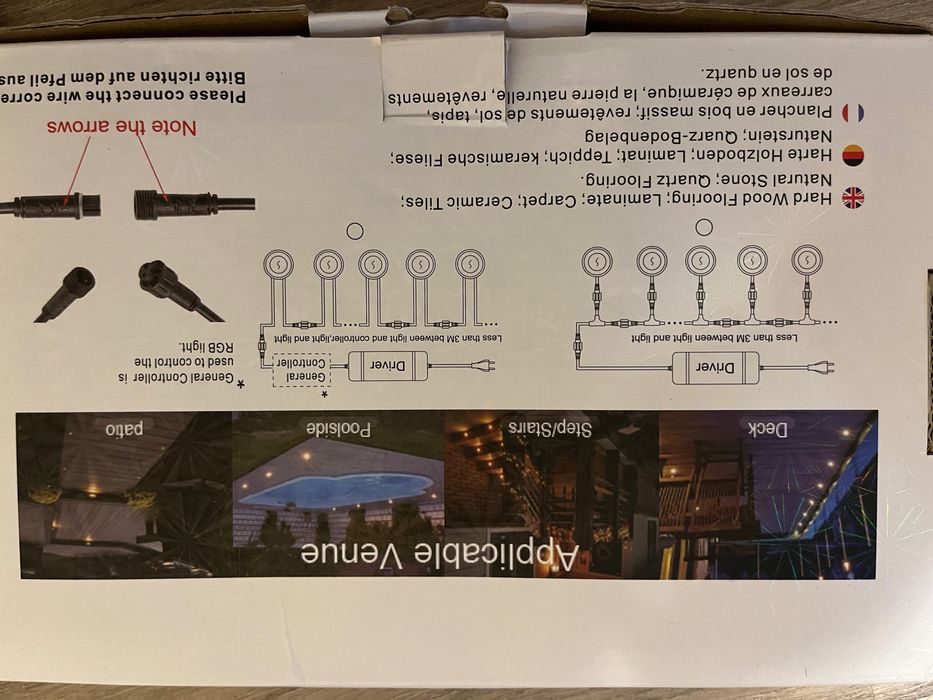 LED Вградено Осветление за Стълби/Тераса - 12V DC, RGB и Топло Бяло