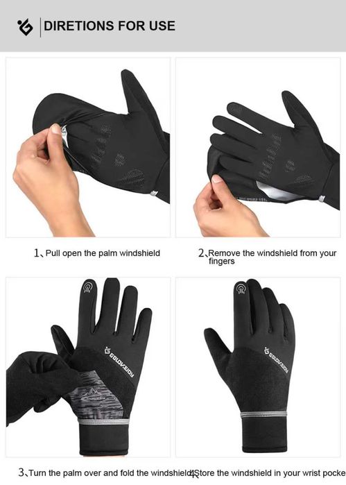 Спортивные перчатки ветрозащитные, перчатки для бега и велосипеда