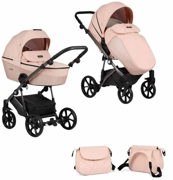 Бебешка количка 2 в 1 Tutis - Viva 4 Lux, Rose Quartz