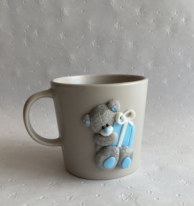 Подарък, чаша с декорация, плюшено мече