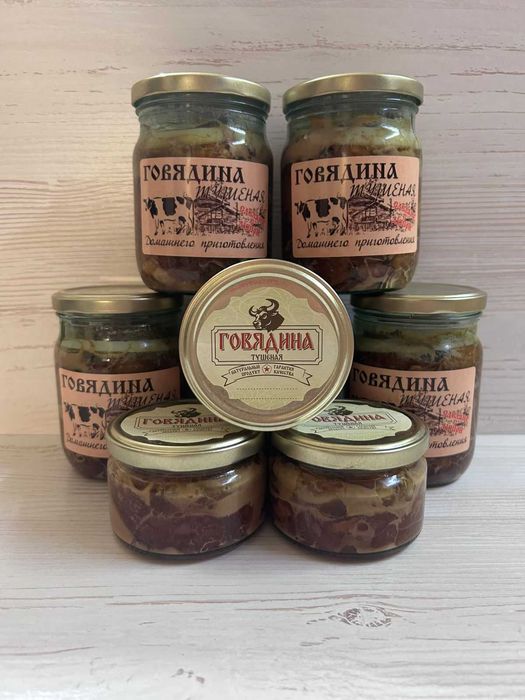 Тушёнка мясная, консервы рыбные