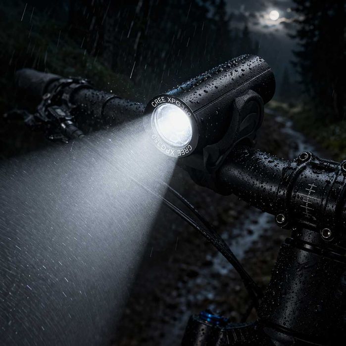 Предна LED светлина за велосипед RAYPAL – 350 lum, USB, Алуминий, 53g