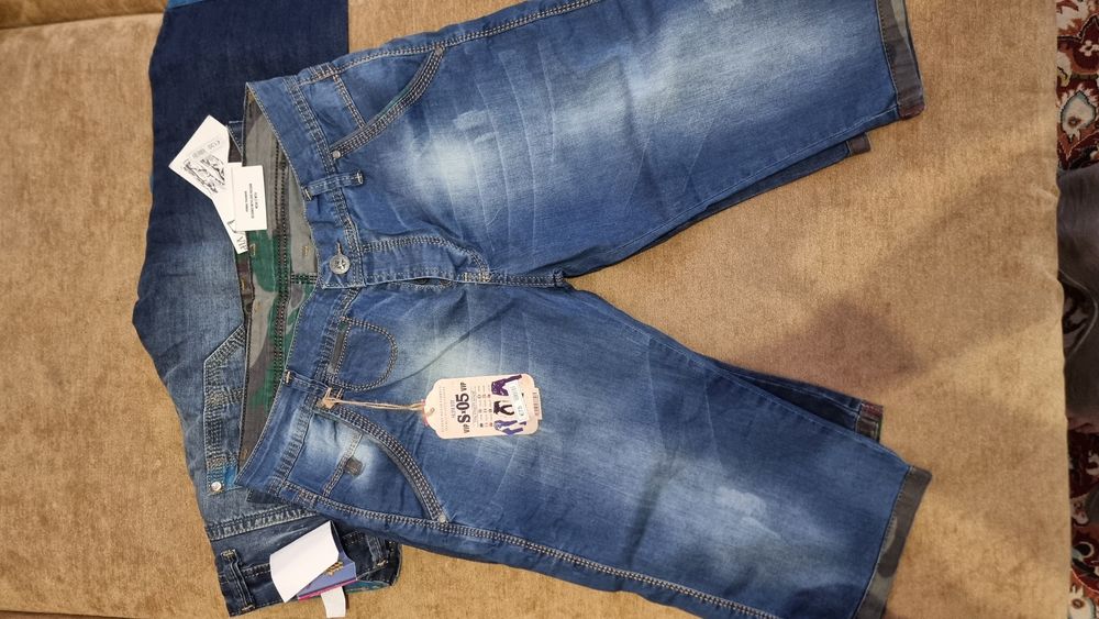 Джинсовые шорты бриджи