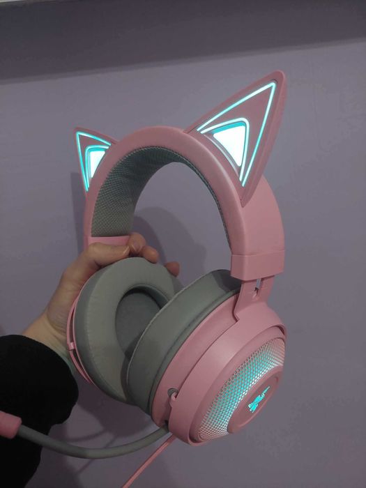 Геймърски слушалки RAZER KRAKEN QUARTZ Kitty edition
