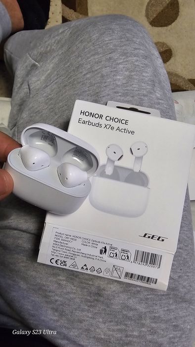 Casti wireless Honor X7e, alb, bluetooth 5.3, autonomie 8 ore,