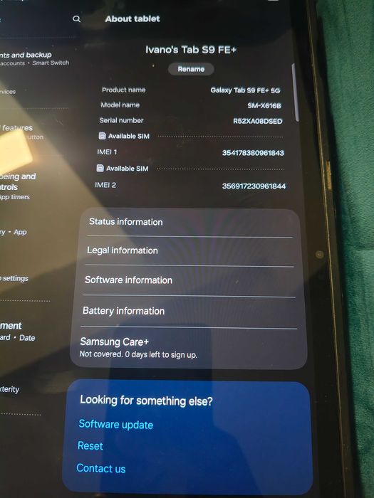 Samsung Galaxy Tab S9 FE+ 5G 12GB RAM 256GB + S Pen + Husă