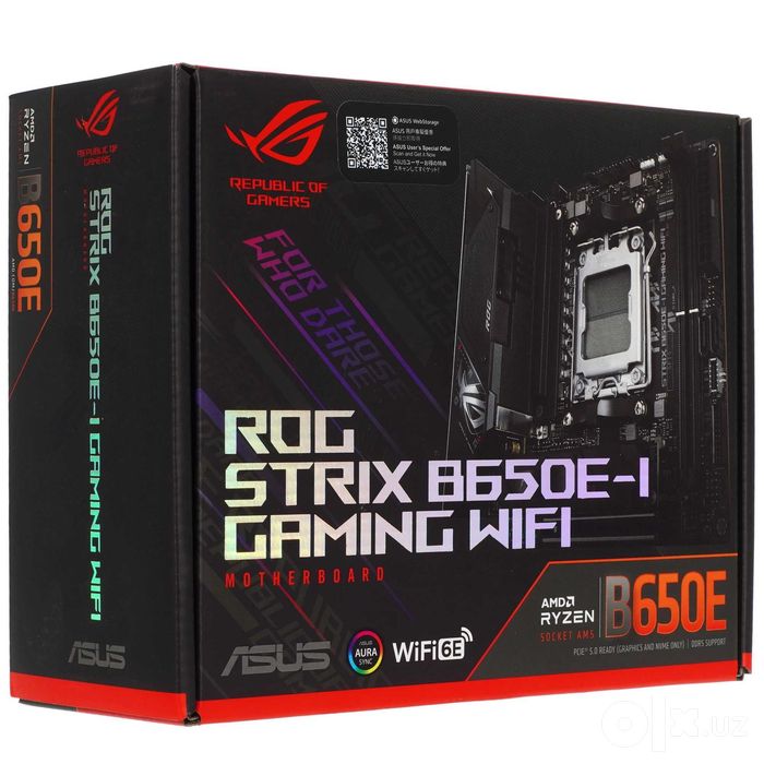 - Материнская плата MB Asus AMD AM5 ROG Strix B650E-I Gaming WiFi DDR5