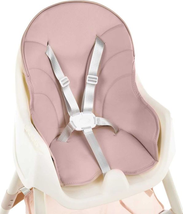 Столче за хранене, регулируема маса, 5-точкова каишка, розово